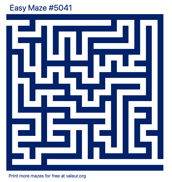 Free Printable Easy Maze number 5041