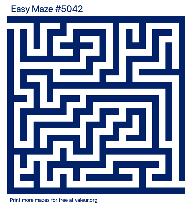 Free Printable Easy Maze number 5042