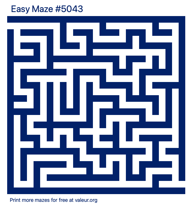 Free Printable Easy Maze number 5043