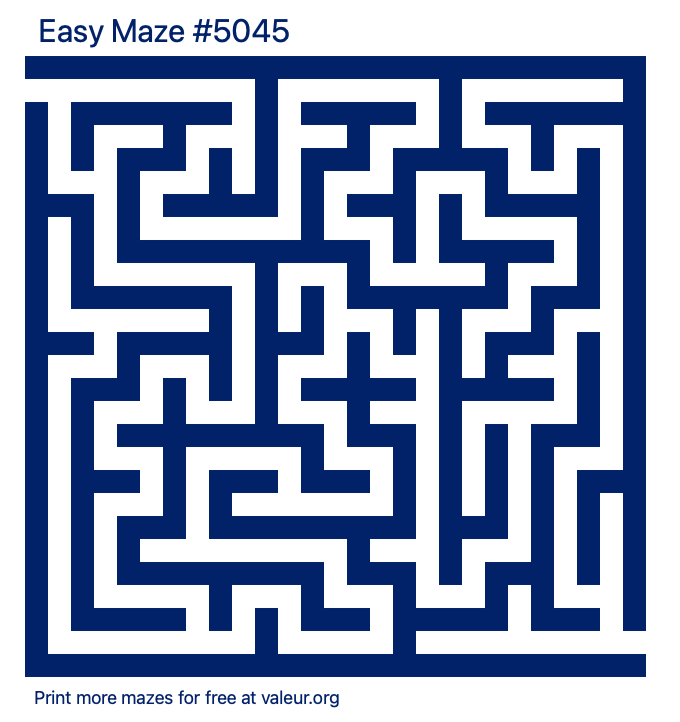 Free Printable Easy Maze number 5045