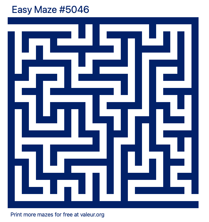 Free Printable Easy Maze number 5046