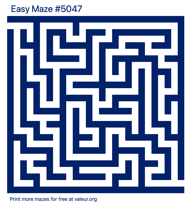 Free Printable Easy Maze number 5047