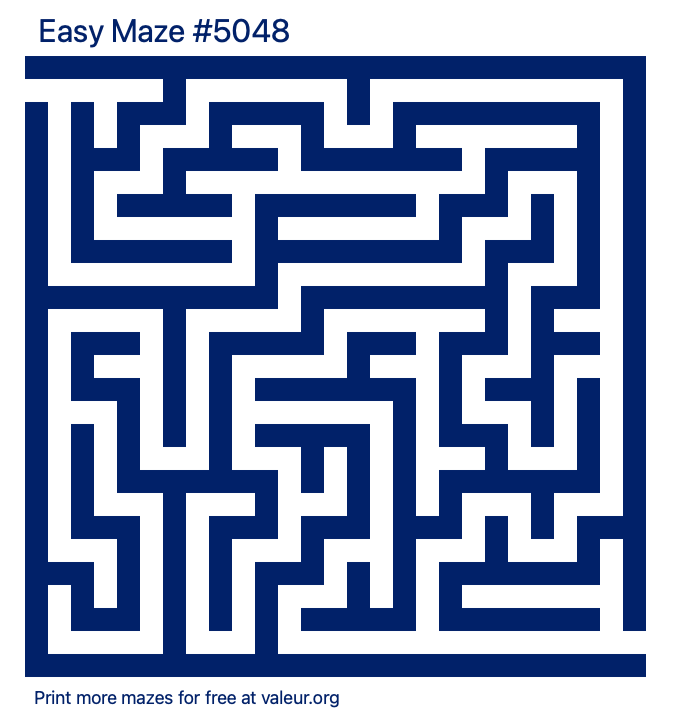 Free Printable Easy Maze number 5048