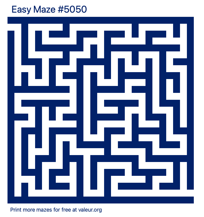 Free Printable Easy Maze number 5050