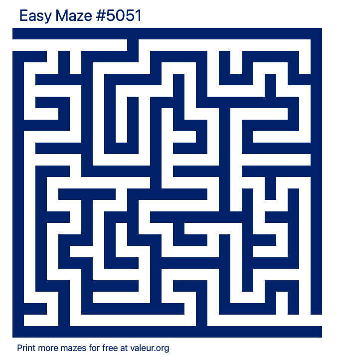 Free Printable Easy Maze number 5051