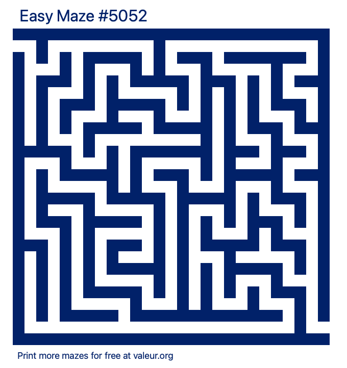 Free Printable Easy Maze number 5052