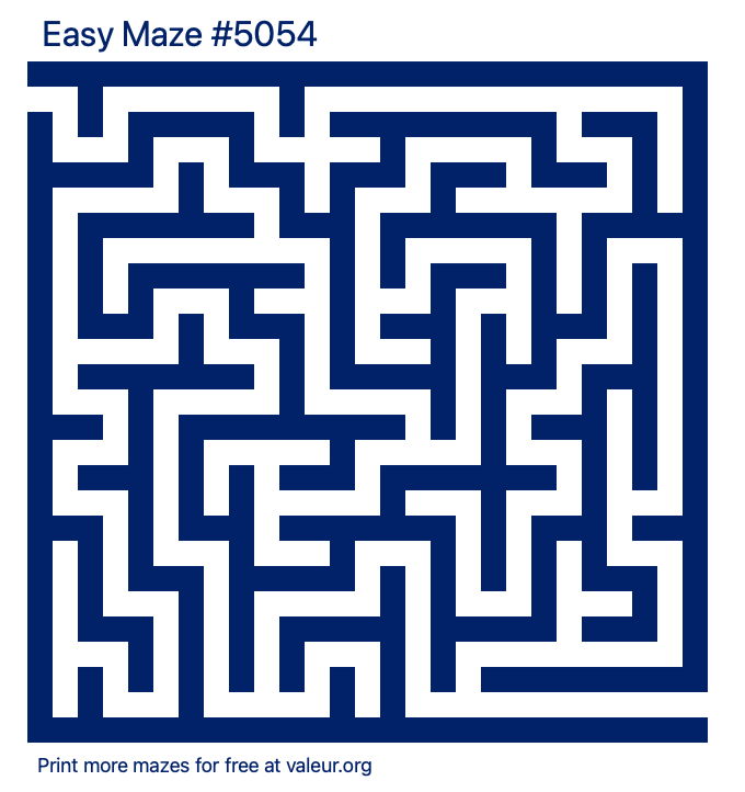 Free Printable Easy Maze number 5054