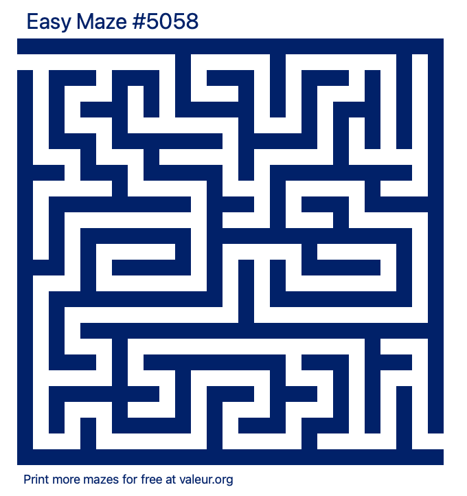 Free Printable Easy Maze number 5058