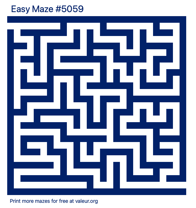 Free Printable Easy Maze number 5059