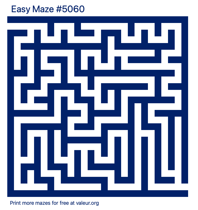 Free Printable Easy Maze number 5060