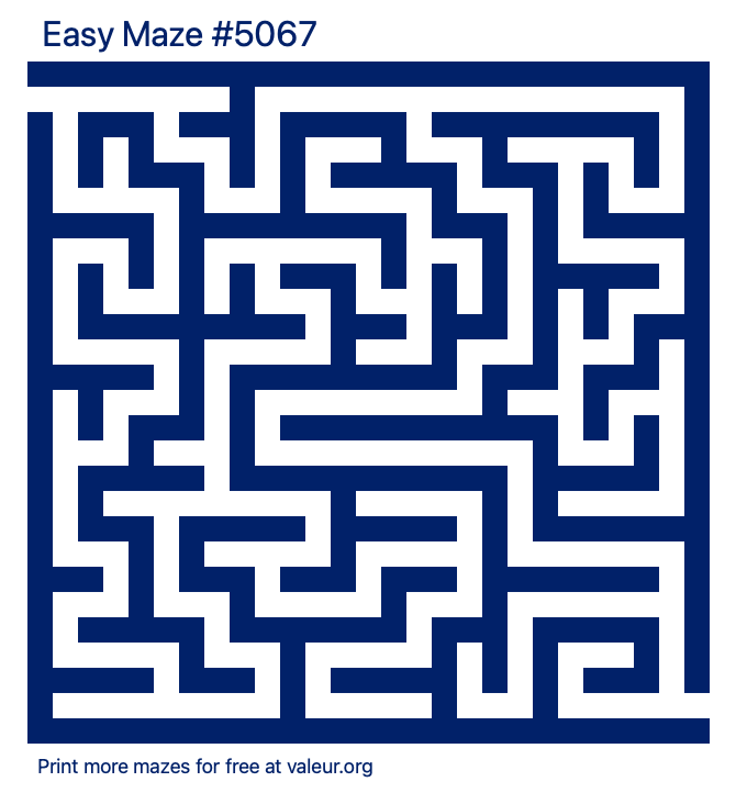 Free Printable Easy Maze number 5067