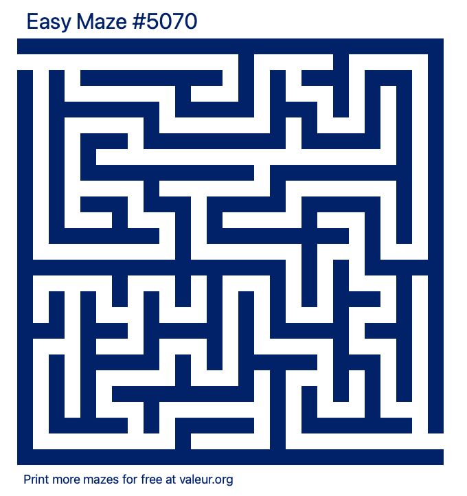 Free Printable Easy Maze number 5070