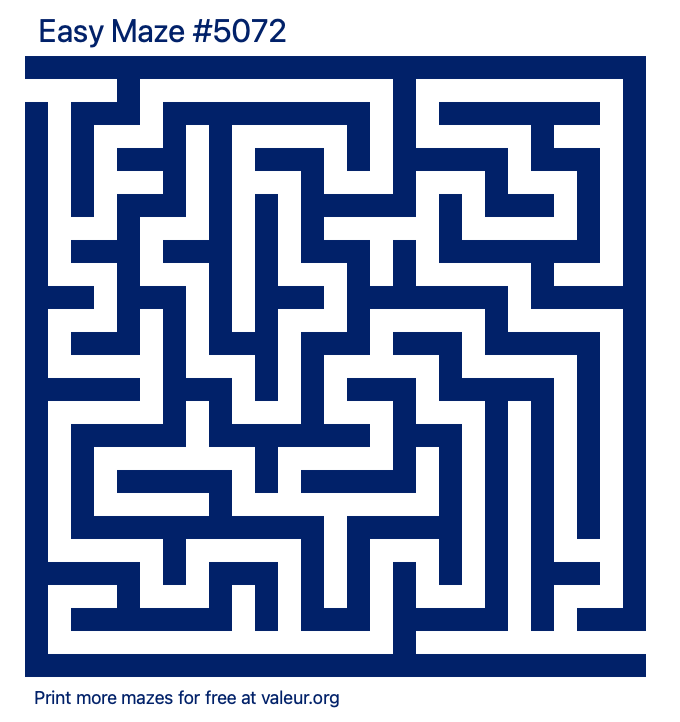 Free Printable Easy Maze number 5072