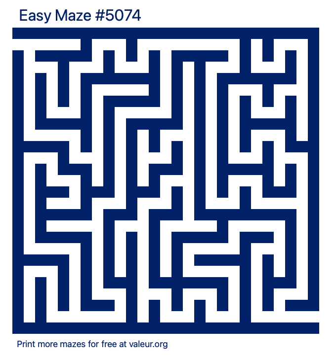 Free Printable Easy Maze number 5074