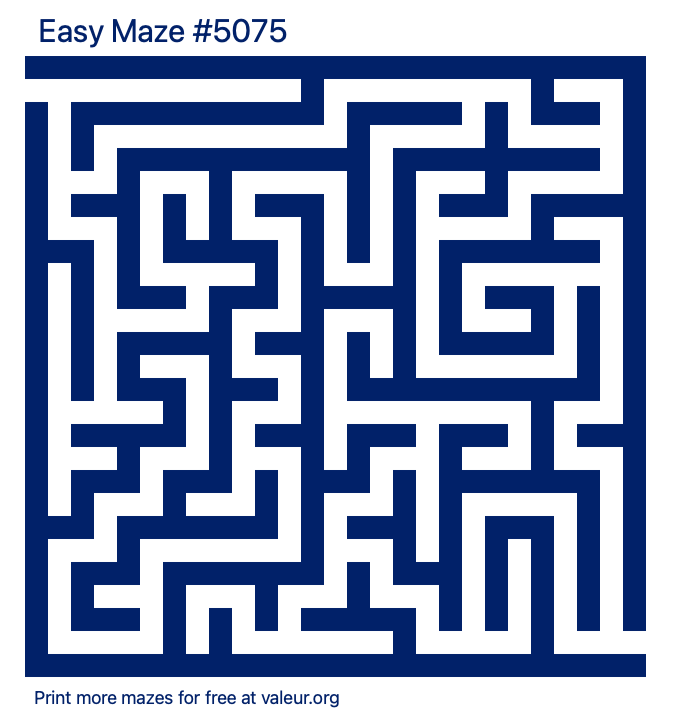 Free Printable Easy Maze number 5075