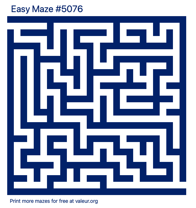 Free Printable Easy Maze number 5076