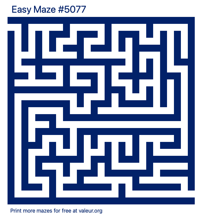 Free Printable Easy Maze number 5077