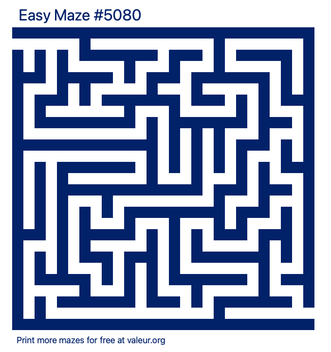 Free Printable Easy Maze number 5080