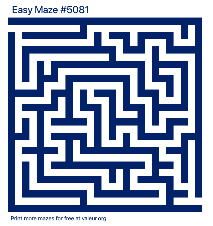 Free Printable Easy Maze number 5081