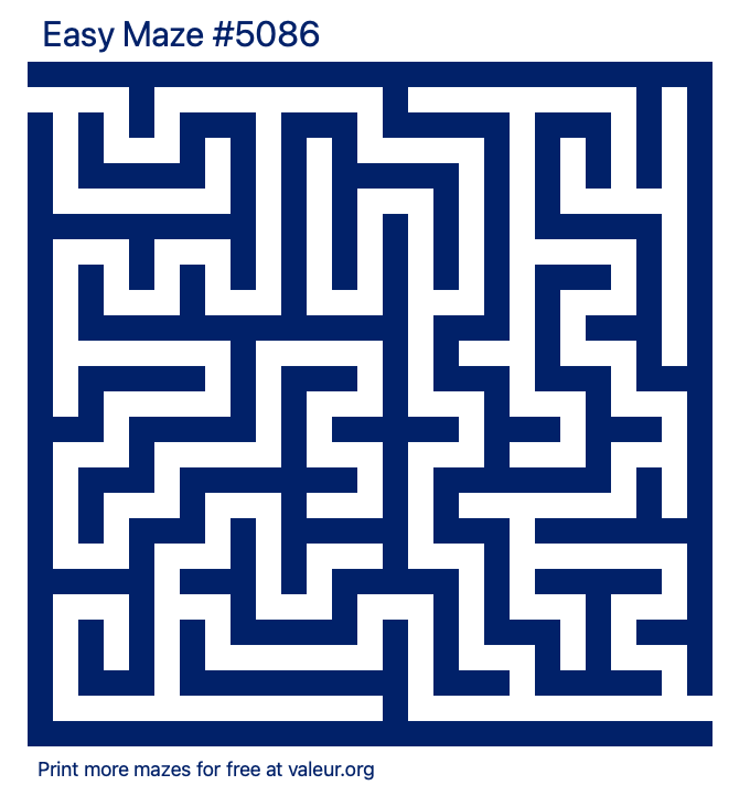 Free Printable Easy Maze number 5086