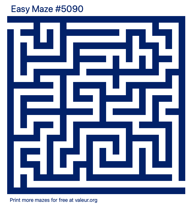 Free Printable Easy Maze number 5090