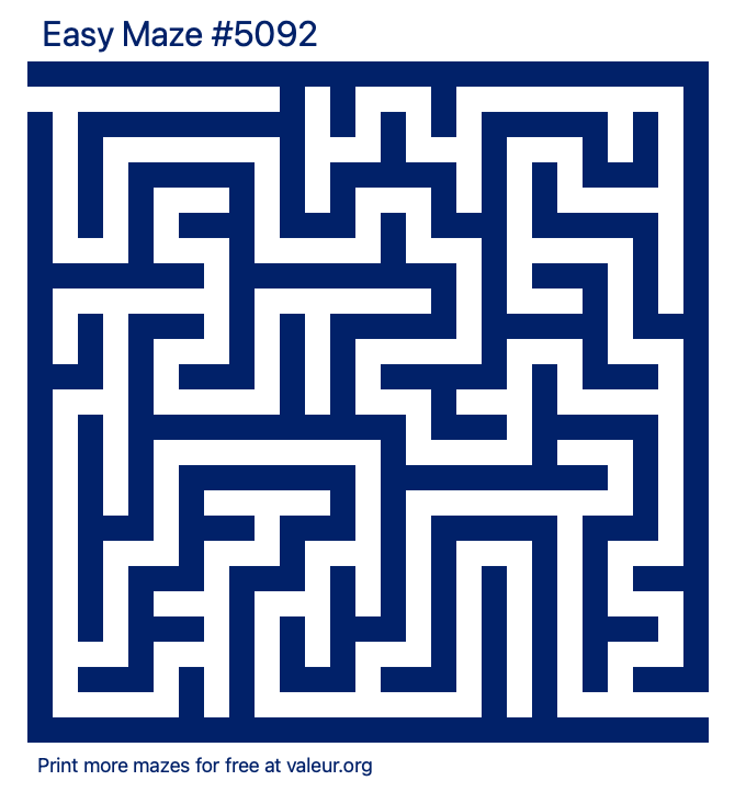 Free Printable Easy Maze number 5092