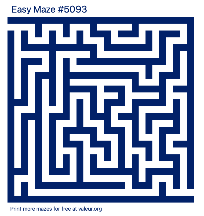 Free Printable Easy Maze number 5093