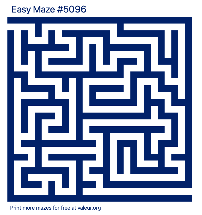 Free Printable Easy Maze number 5096