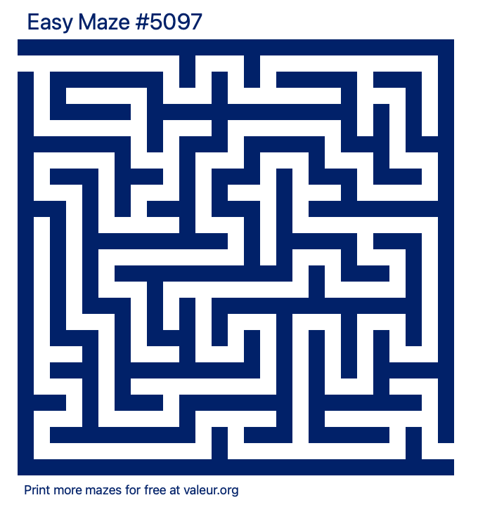 Free Printable Easy Maze number 5097