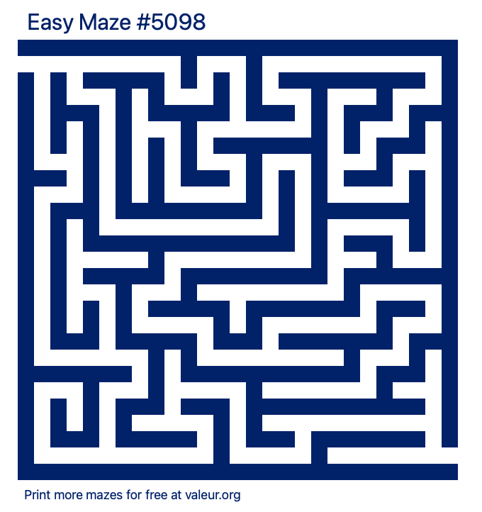 Free Printable Easy Maze number 5098