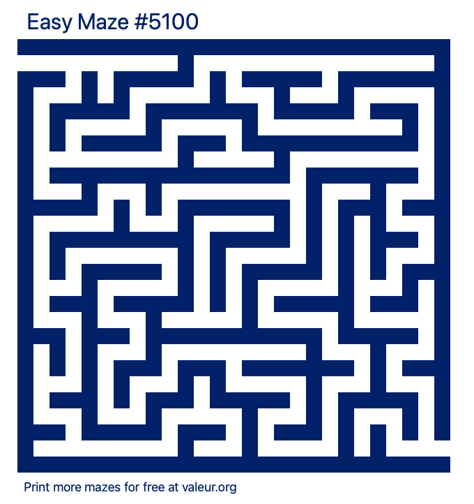 Free Printable Easy Maze number 5100