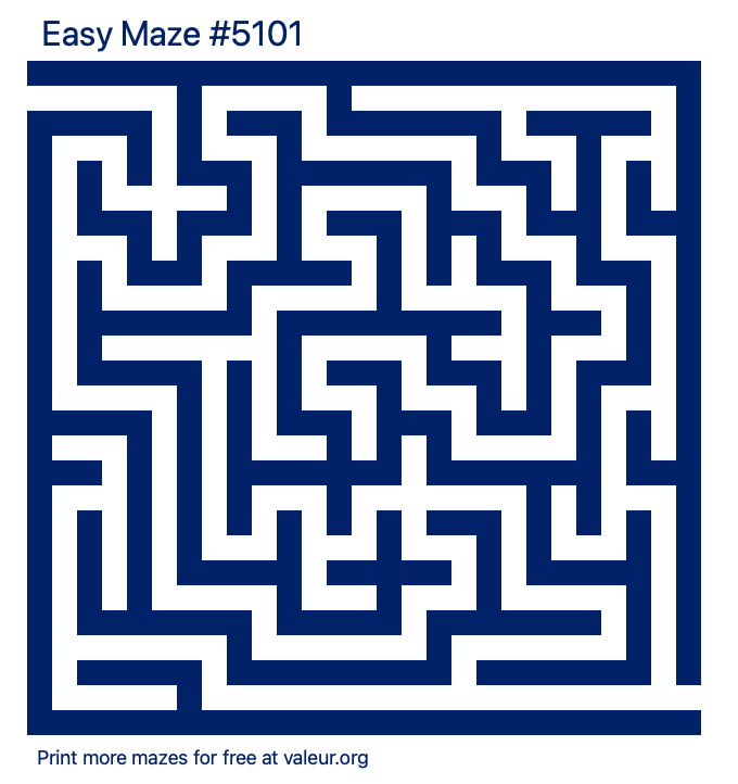 Free Printable Easy Maze number 5101