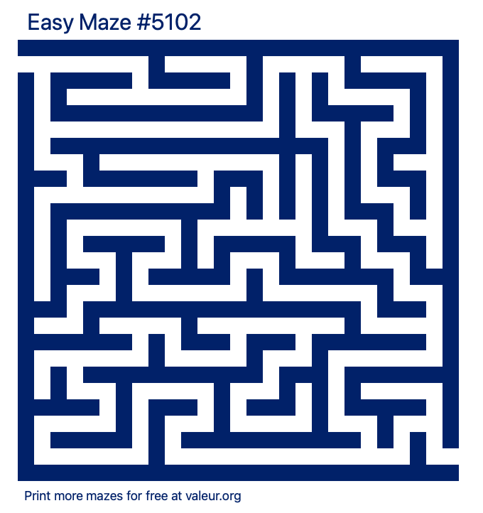 Free Printable Easy Maze number 5102