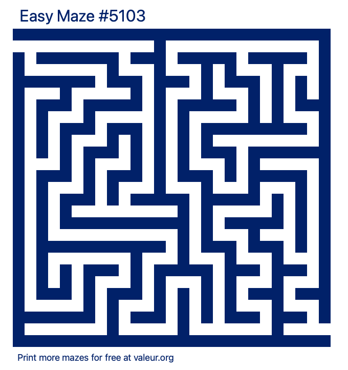 Free Printable Easy Maze number 5103