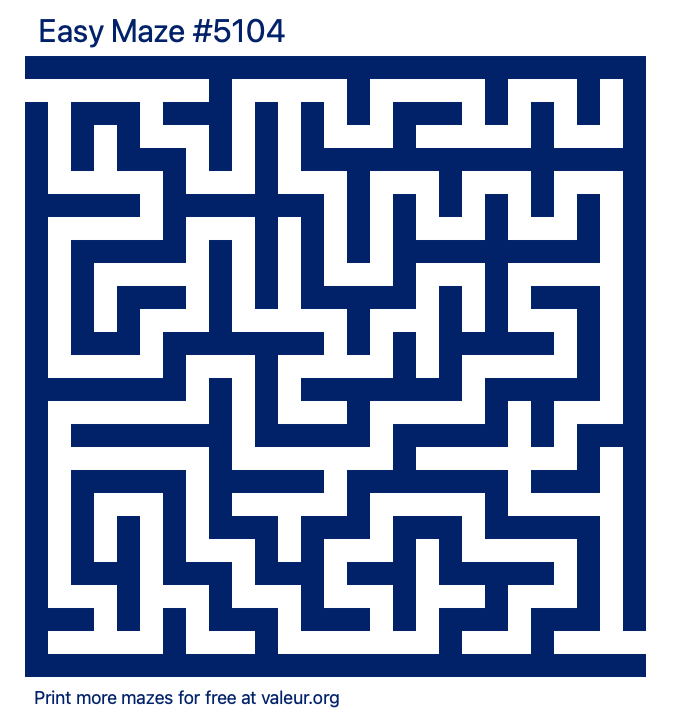 Free Printable Easy Maze number 5104