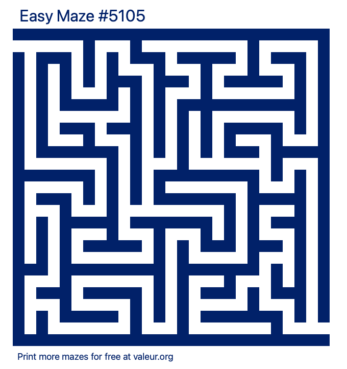 Free Printable Easy Maze number 5105