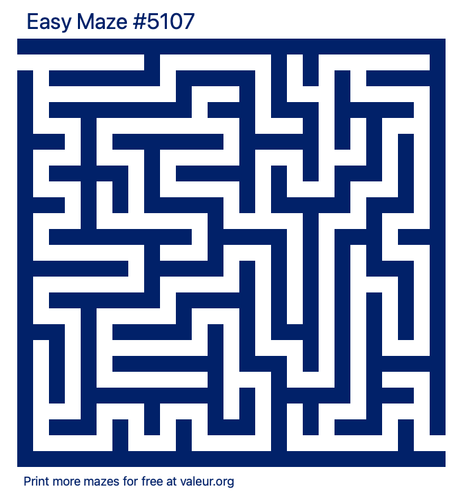 Free Printable Easy Maze number 5107