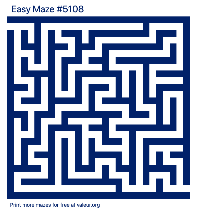 Free Printable Easy Maze number 5108