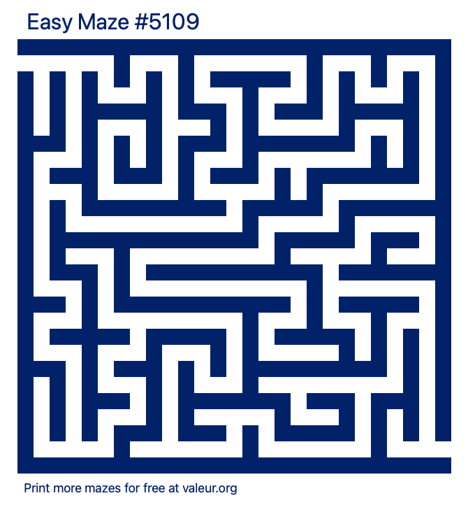 Free Printable Easy Maze number 5109