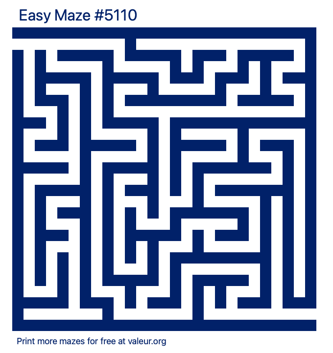 Free Printable Easy Maze number 5110