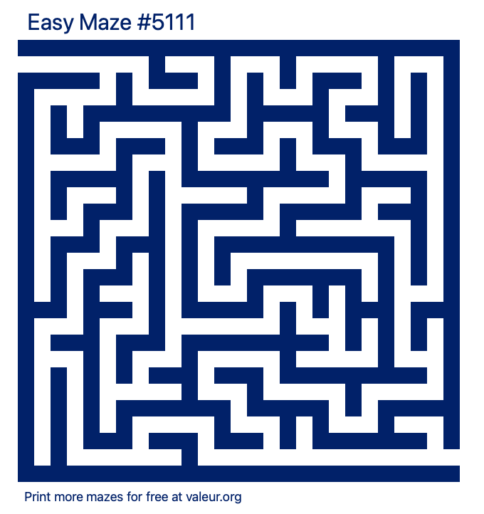 Free Printable Easy Maze number 5111