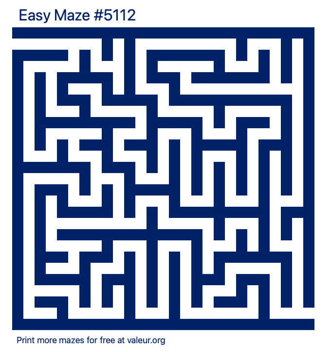 Free Printable Easy Maze number 5112