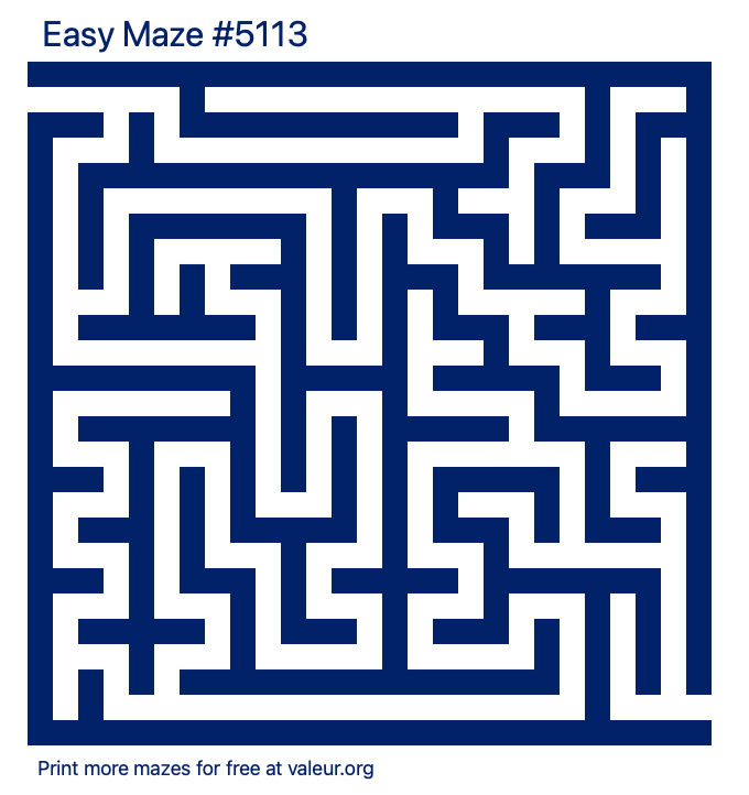 Free Printable Easy Maze number 5113