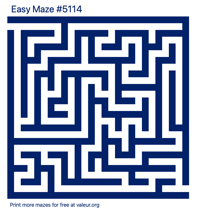 Free Printable Easy Maze number 5114