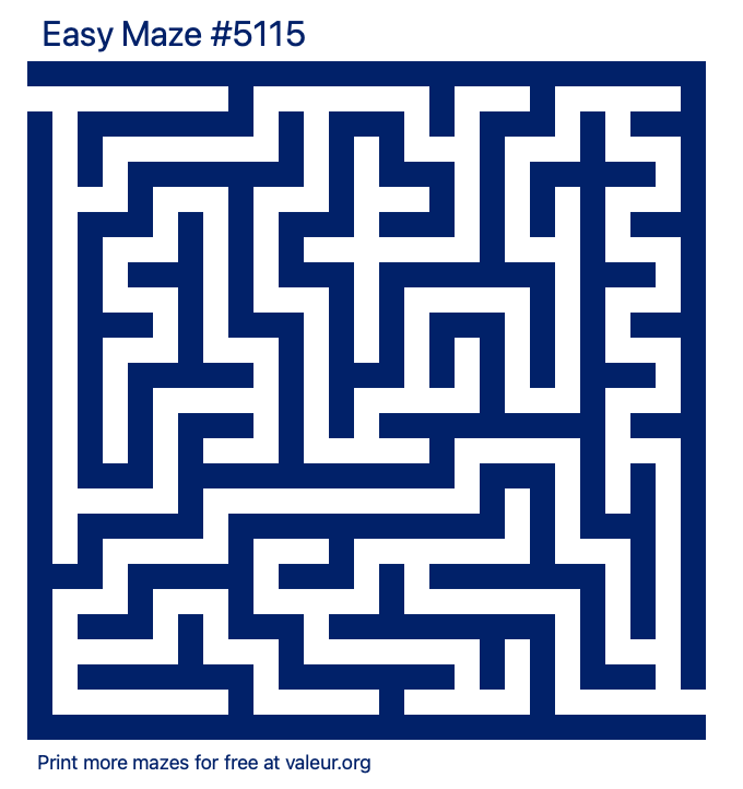 Free Printable Easy Maze number 5115