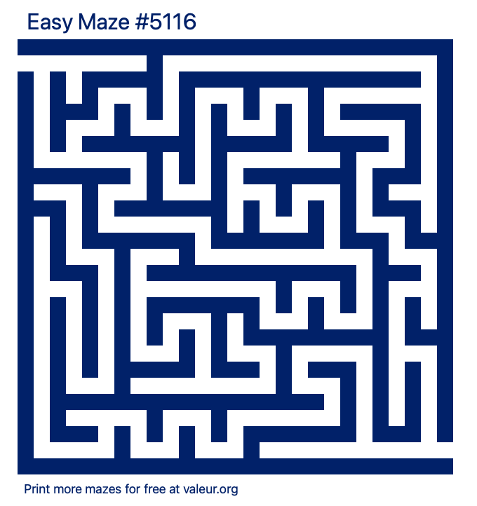 Free Printable Easy Maze number 5116