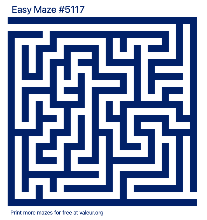 Free Printable Easy Maze number 5117