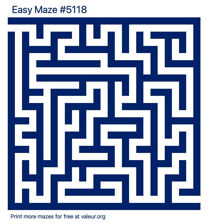 Free Printable Easy Maze number 5118