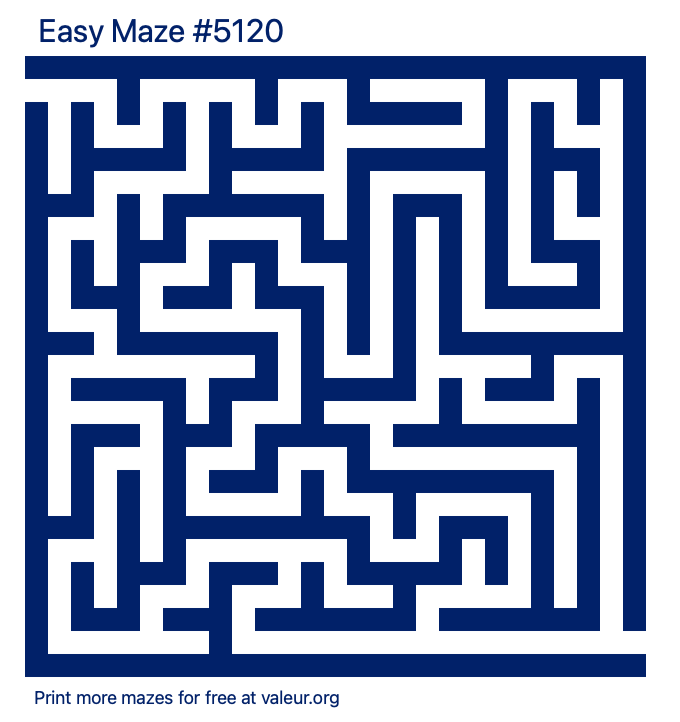 Free Printable Easy Maze number 5120