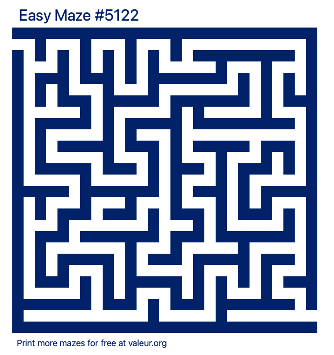 Free Printable Easy Maze number 5122